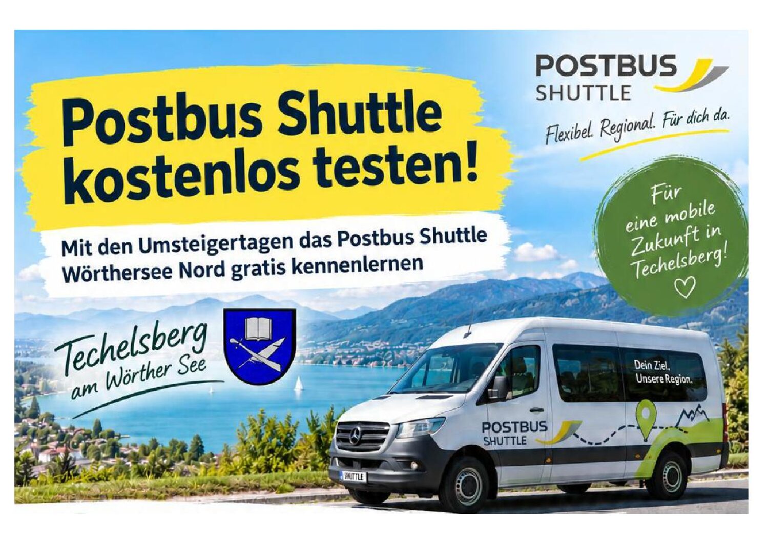 Mit den Umsteigertagen 2026 das Postbus Shuttle Wörthersee Nord kennenlernen